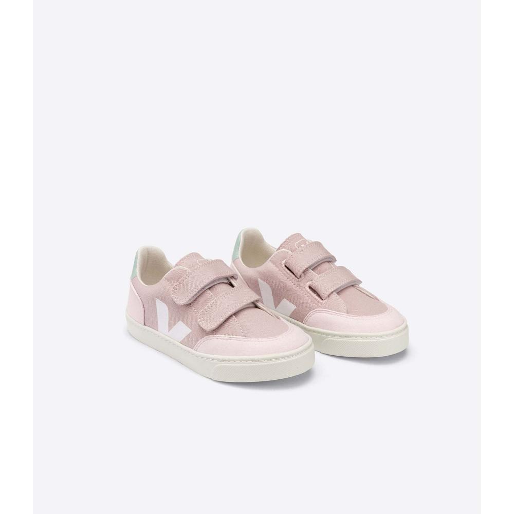 Veja V-12 CANVAS Kids' Shoes Pink | NZ 803HAP